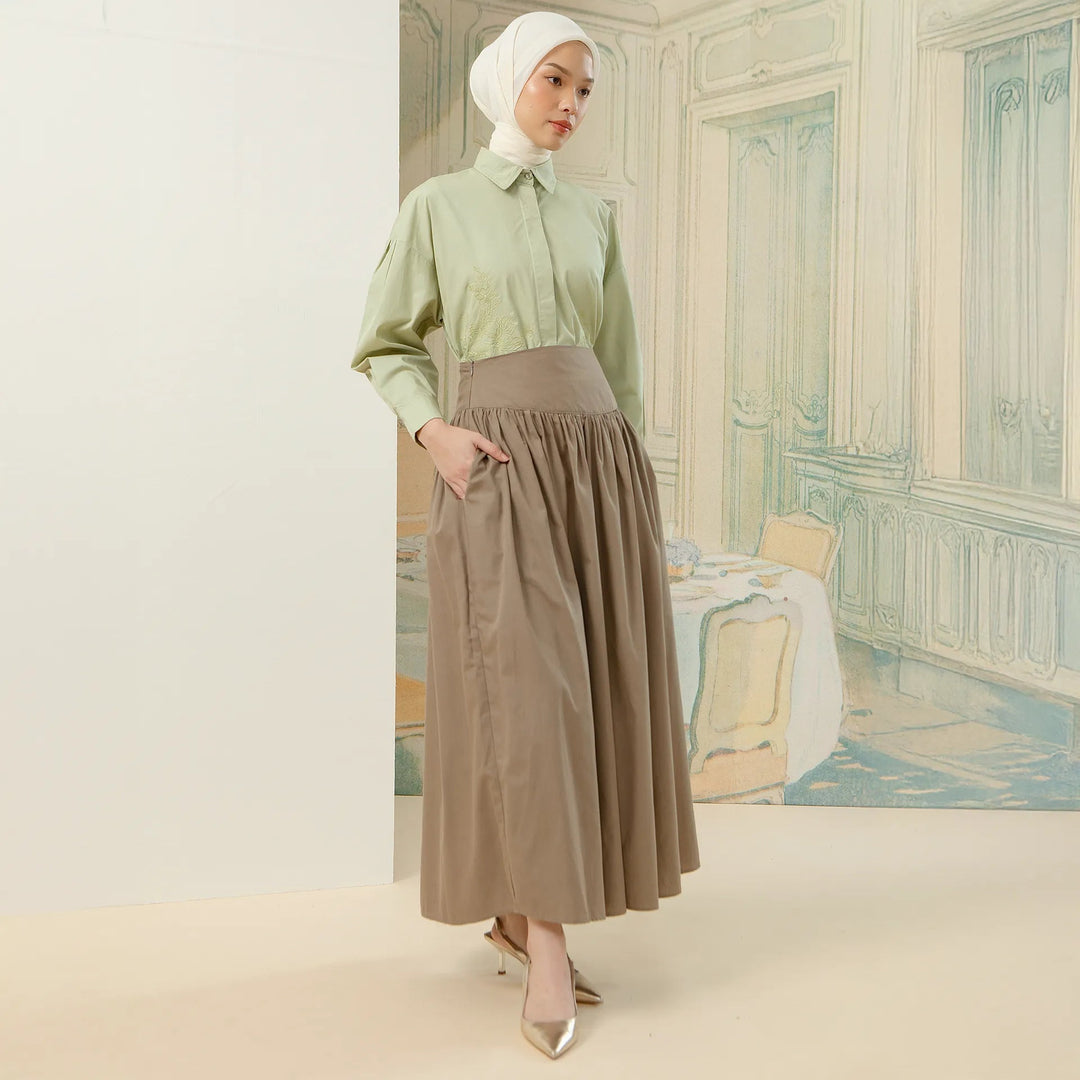 Farra Skirt Rok Katun A-Line Ban Pinggang HijabChic