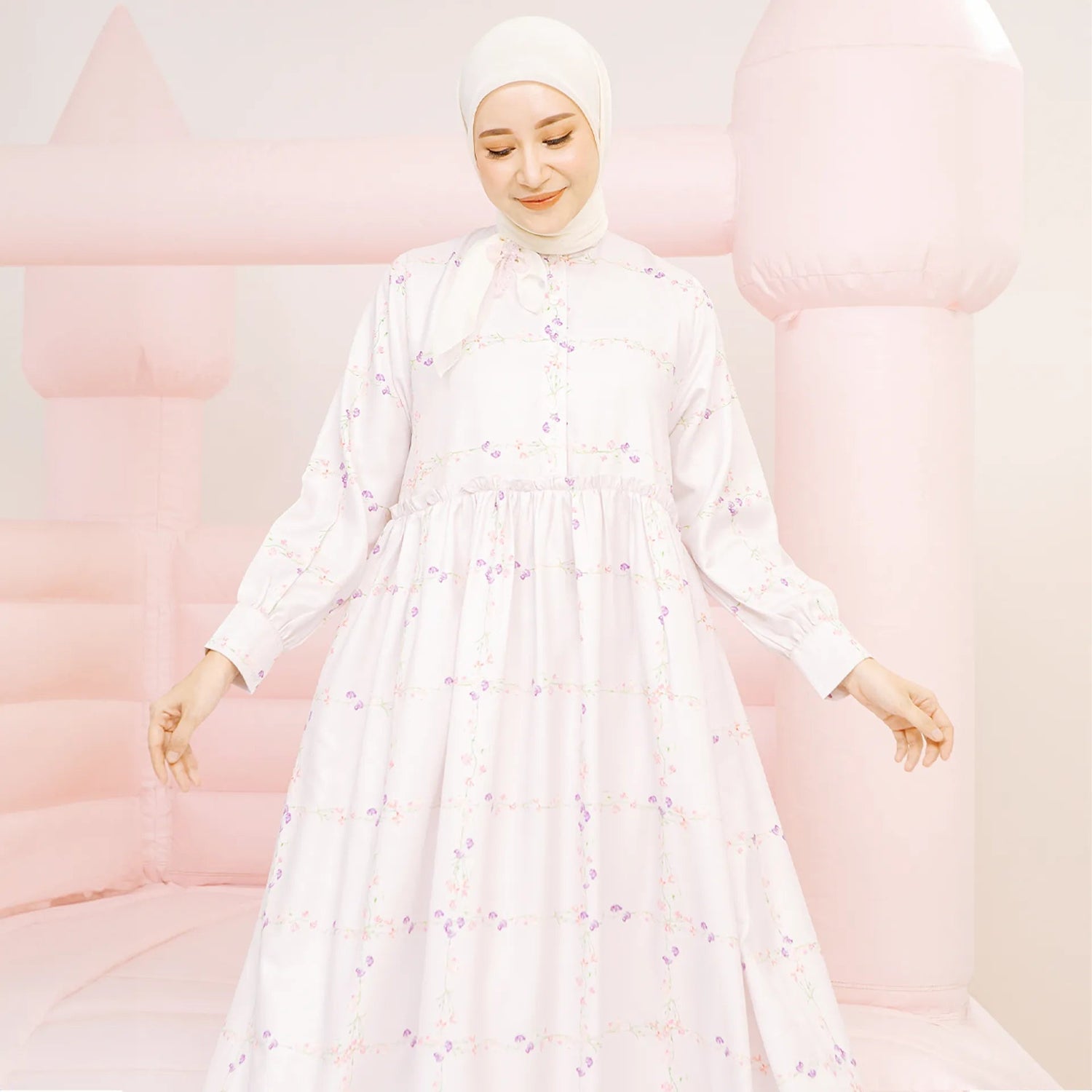 Faye Soft Pink Dress | HijabChic
