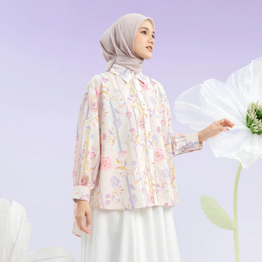 Jolana Creme Pink Top | HijabChic