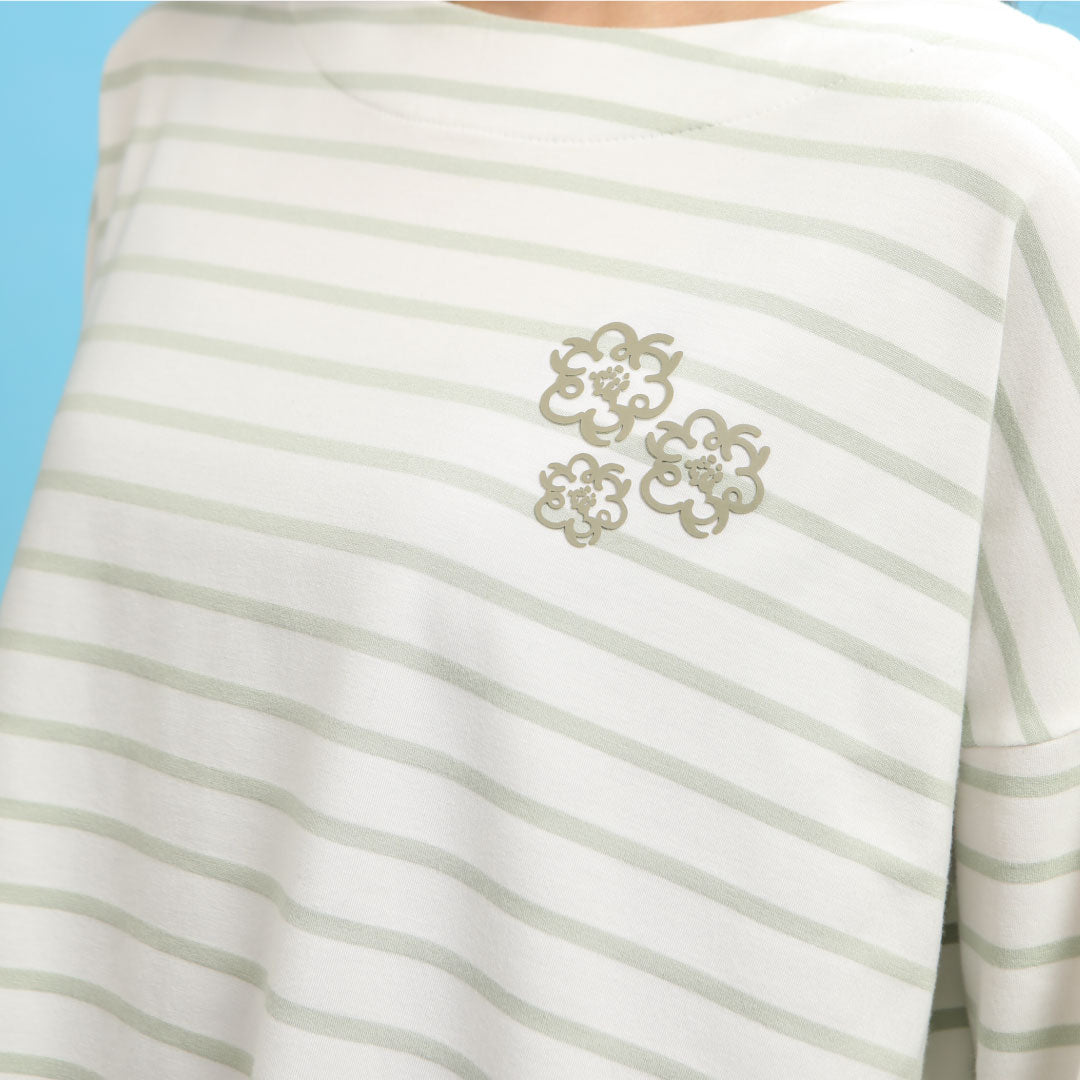 Jovia Stripe Mist Green Top