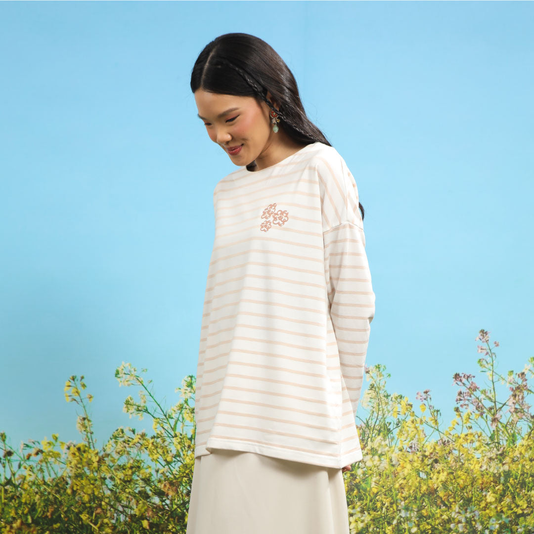 Jovia Stripe Sandshel Top