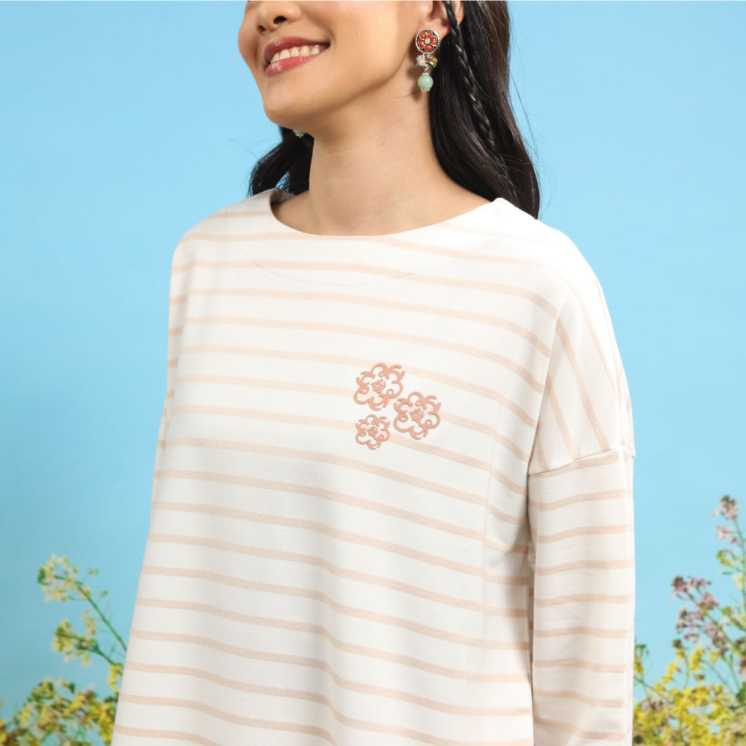 Jovia Stripe Sandshel Top