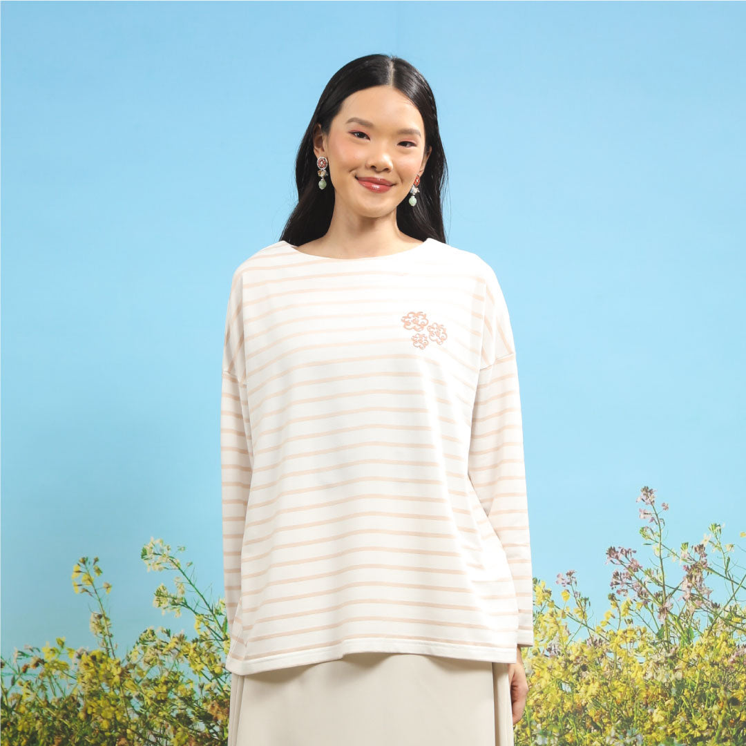 Jovia Stripe Sandshel Top