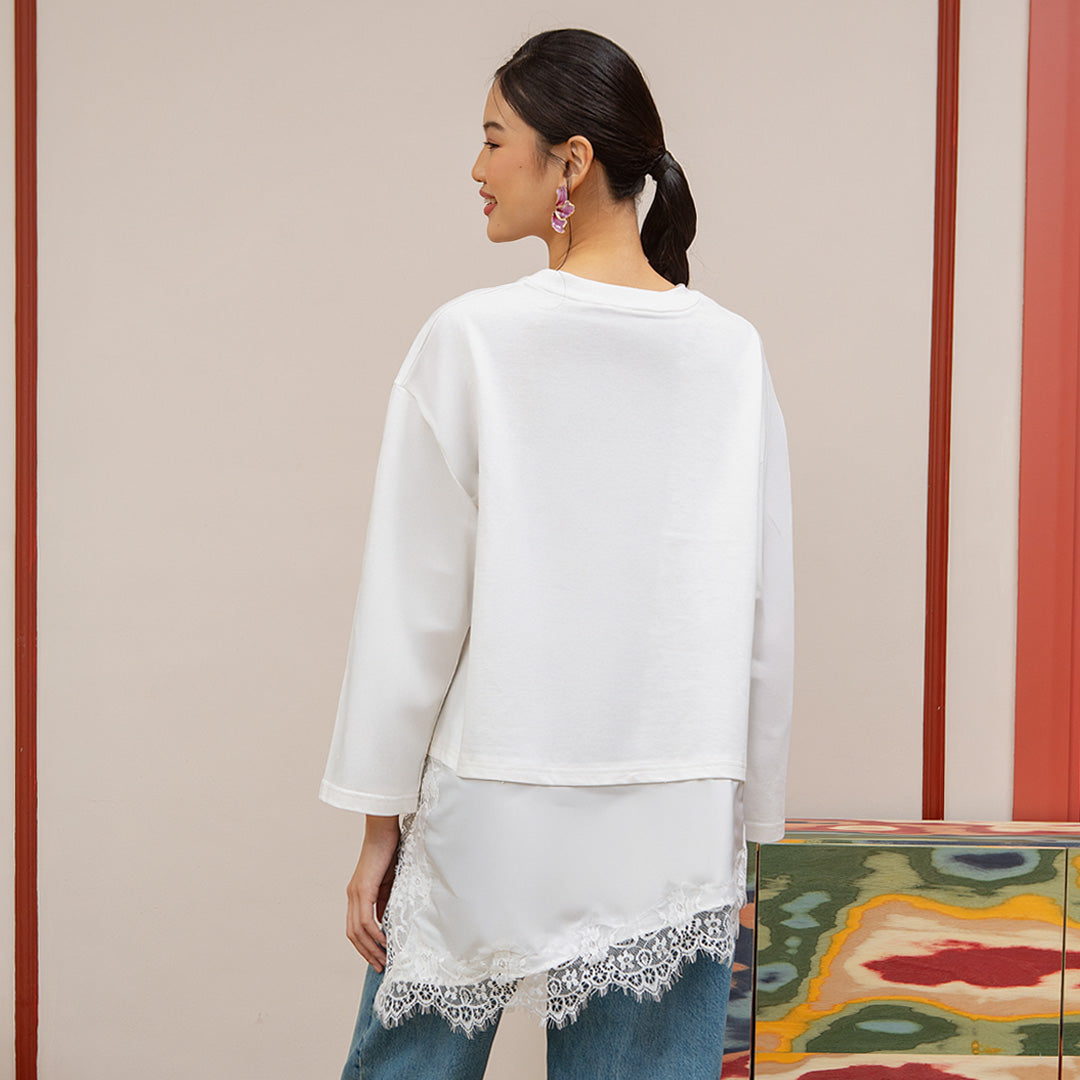 Kaluna Lace Broken White Top