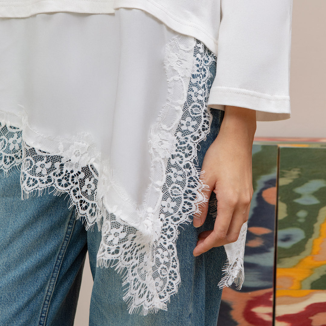 Kaluna Lace Broken White Top