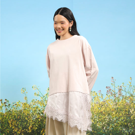 Kaluna Lace Baby Pink Top