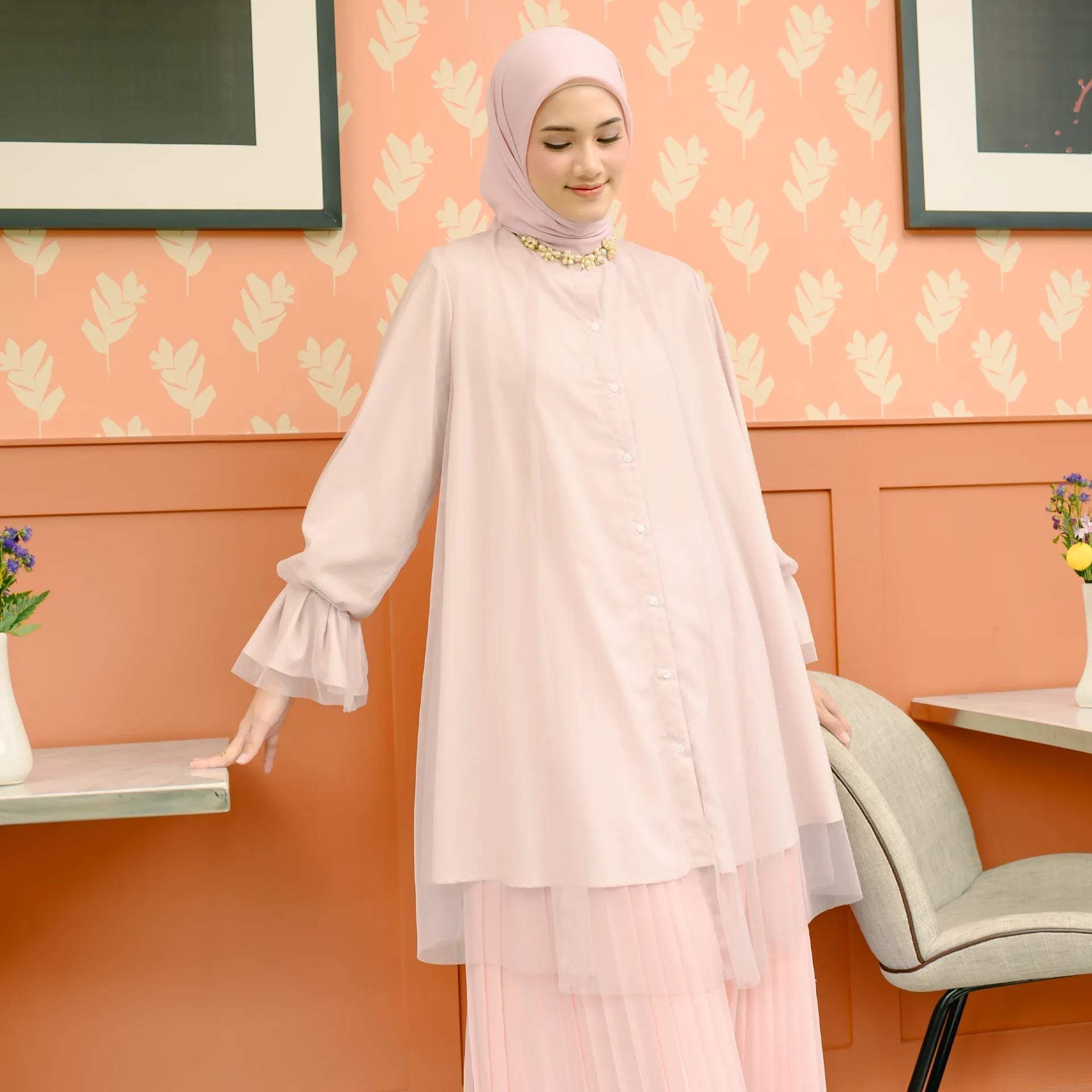 katie dusty pink top hijabchic atasan tulle 1