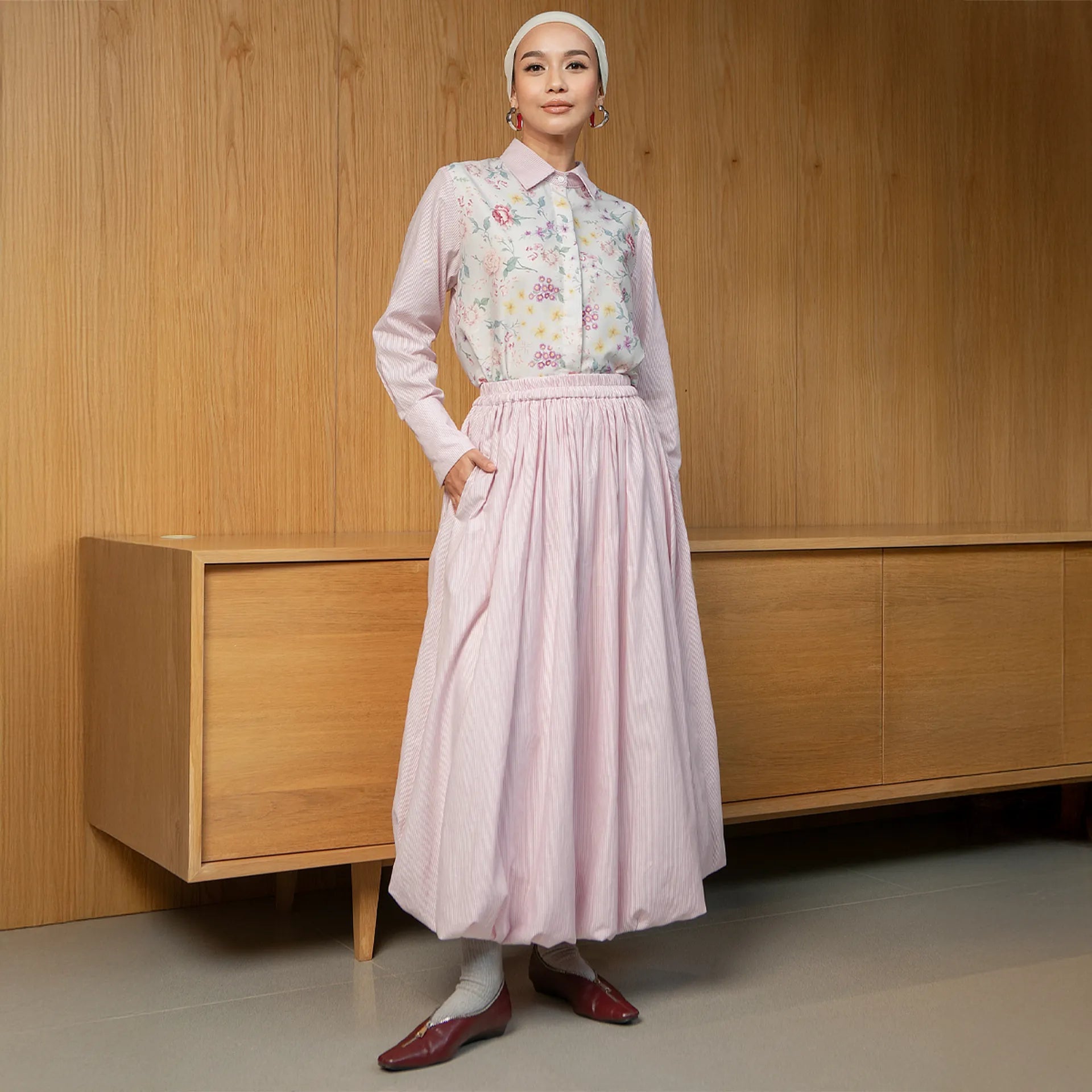 Liu Pale Pink Ballon Skirt | HijabChic