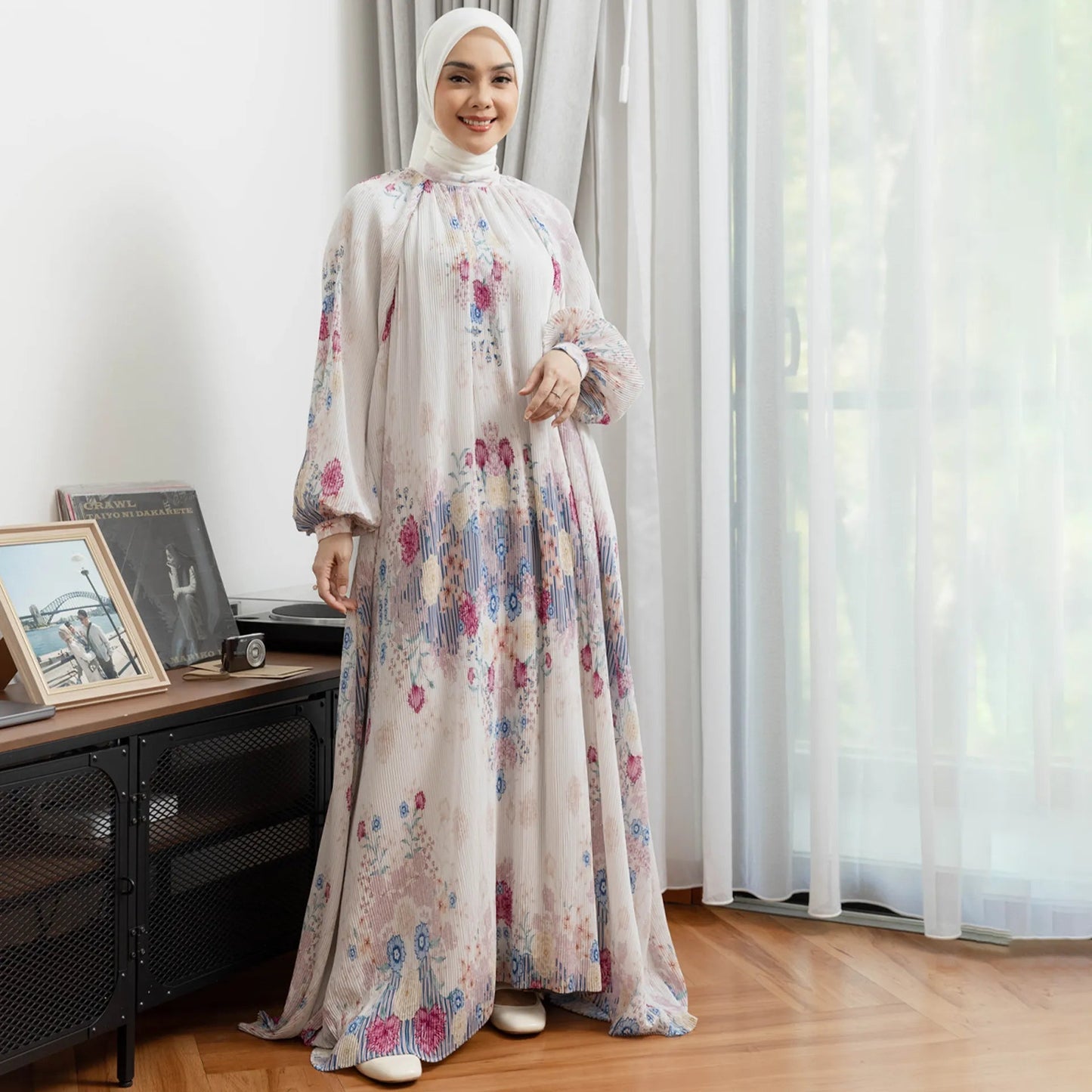 layluma beige dress hijabchic tiqasya dress pattern