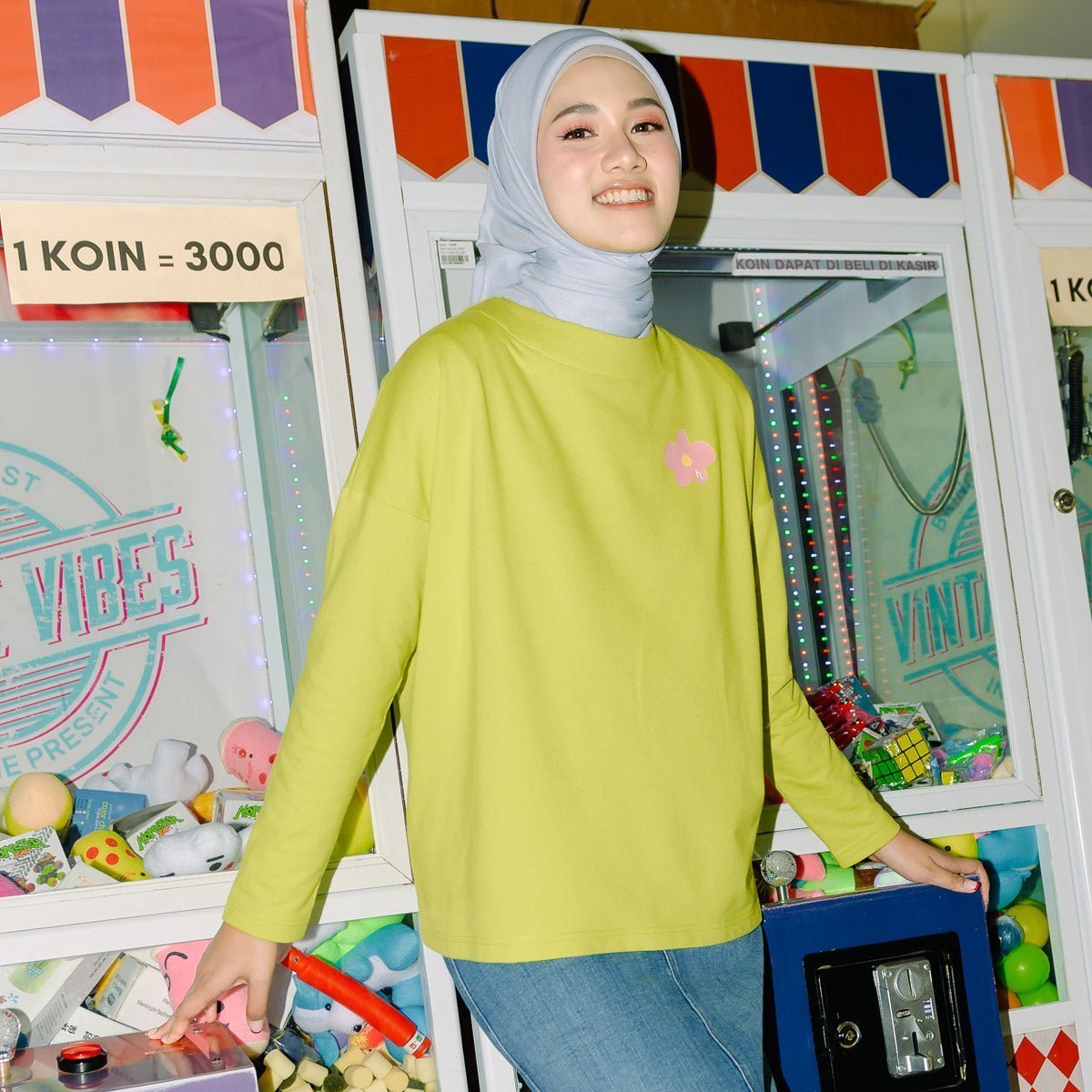 Rachel Lime Green Tops (HijabChic Pink X Rania) | HijabChic