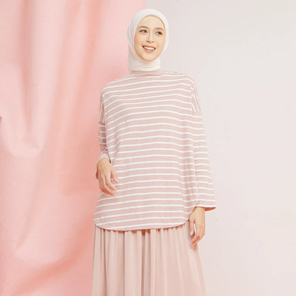 Mayumi Mauve & White Stripe Tops