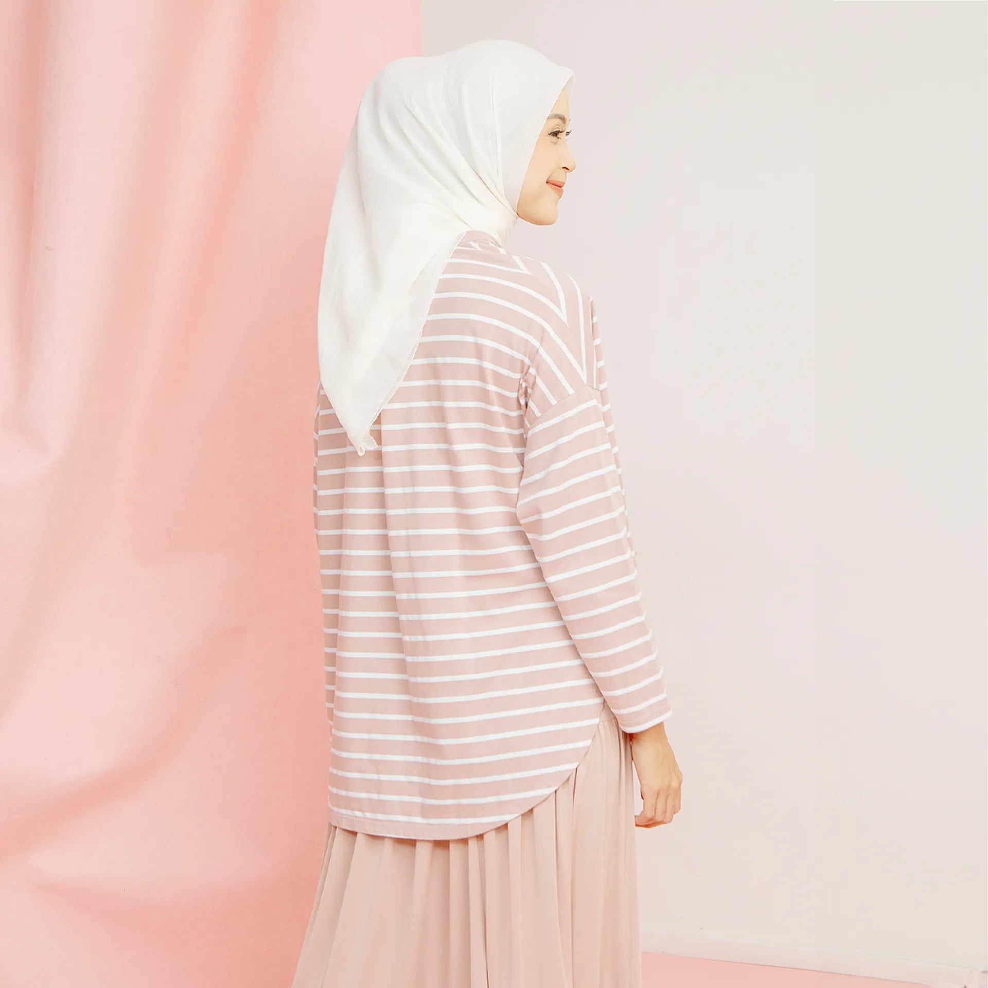 Mayumi Mauve & White Stripe Tops