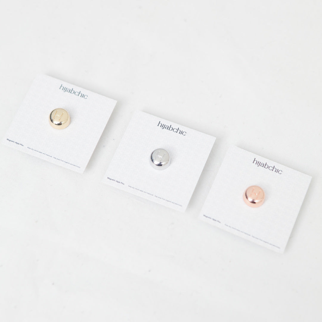 Magnetic Hijab Pins - Round Glossy