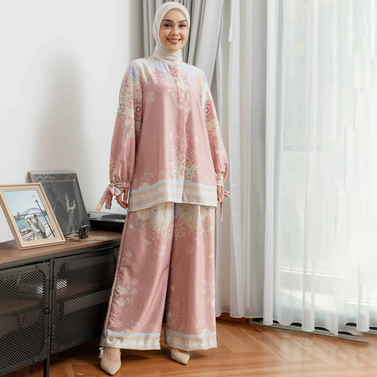 Makayla Dusty Peach Clothing Set (HijabChic x Tiqasya)