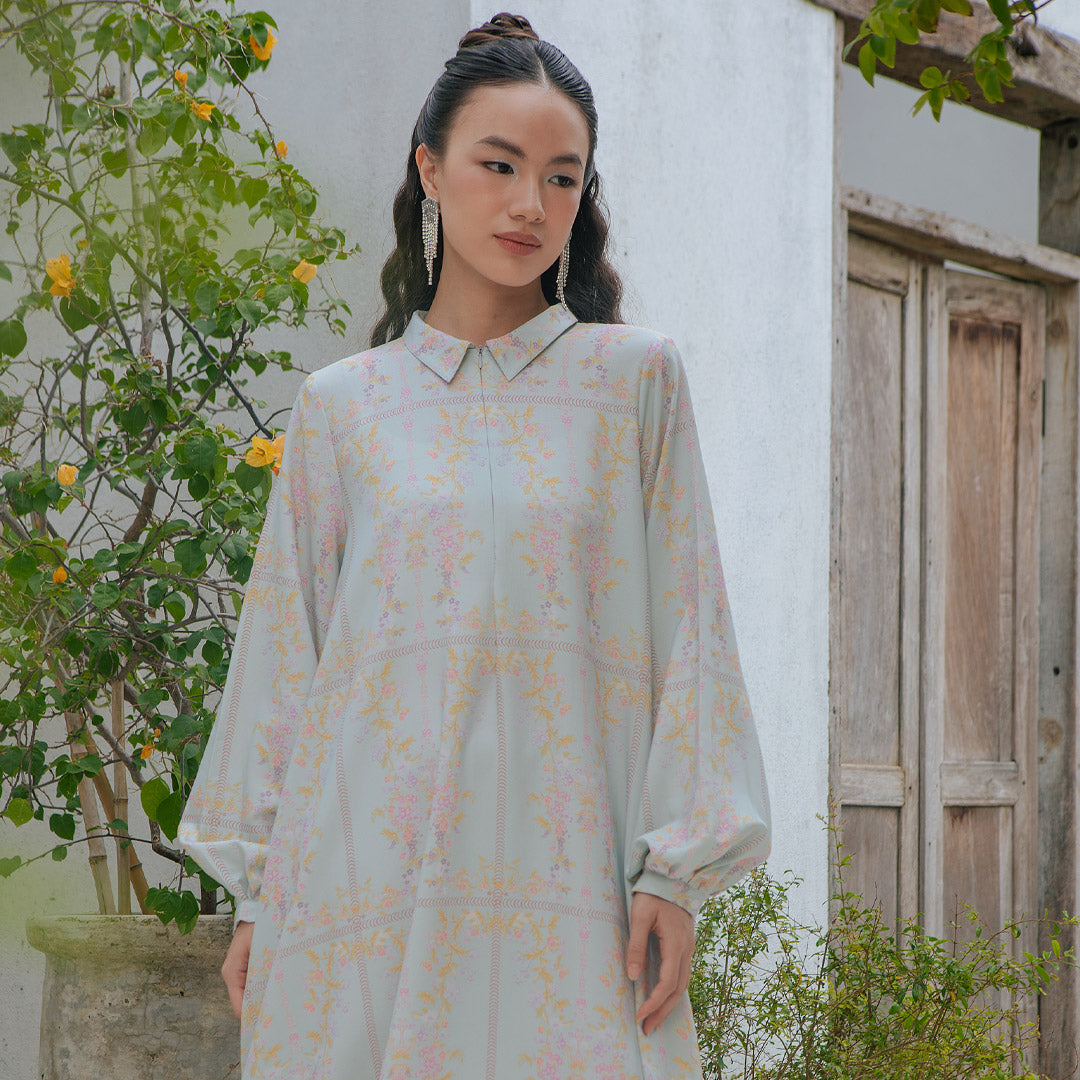 Melvena Dress Mist Blue