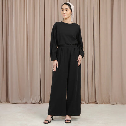 Nava Pants - Celana Knit Karet Pinggang Silluet Lurus