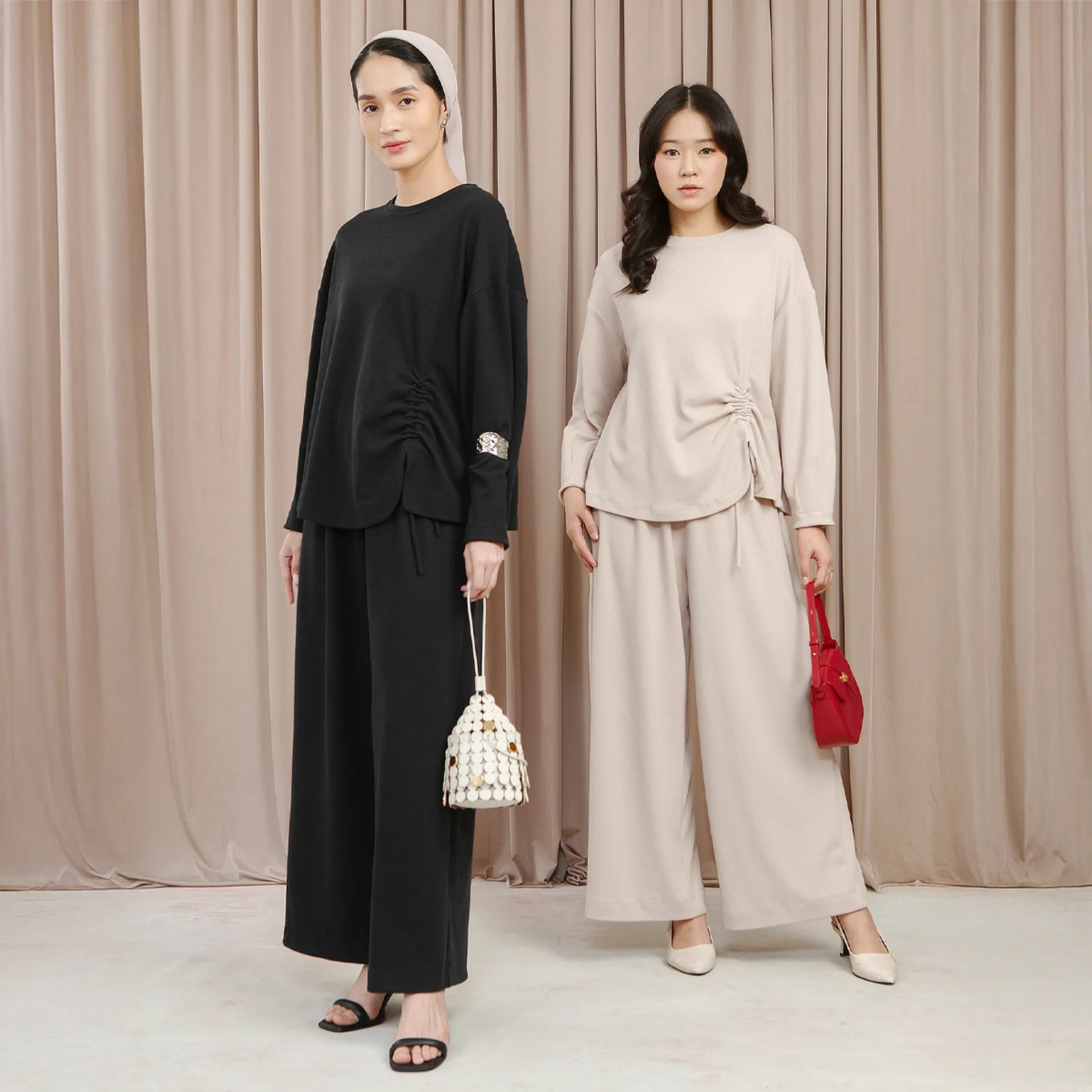 Nava Pants - Celana Knit Karet Pinggang Silluet Lurus | HijabChic