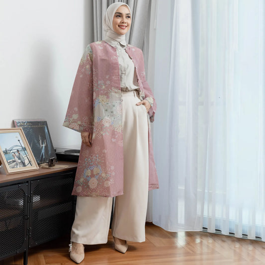 Nazilla Dusty Peach Outerwear (HijabChic x Tiqasya)