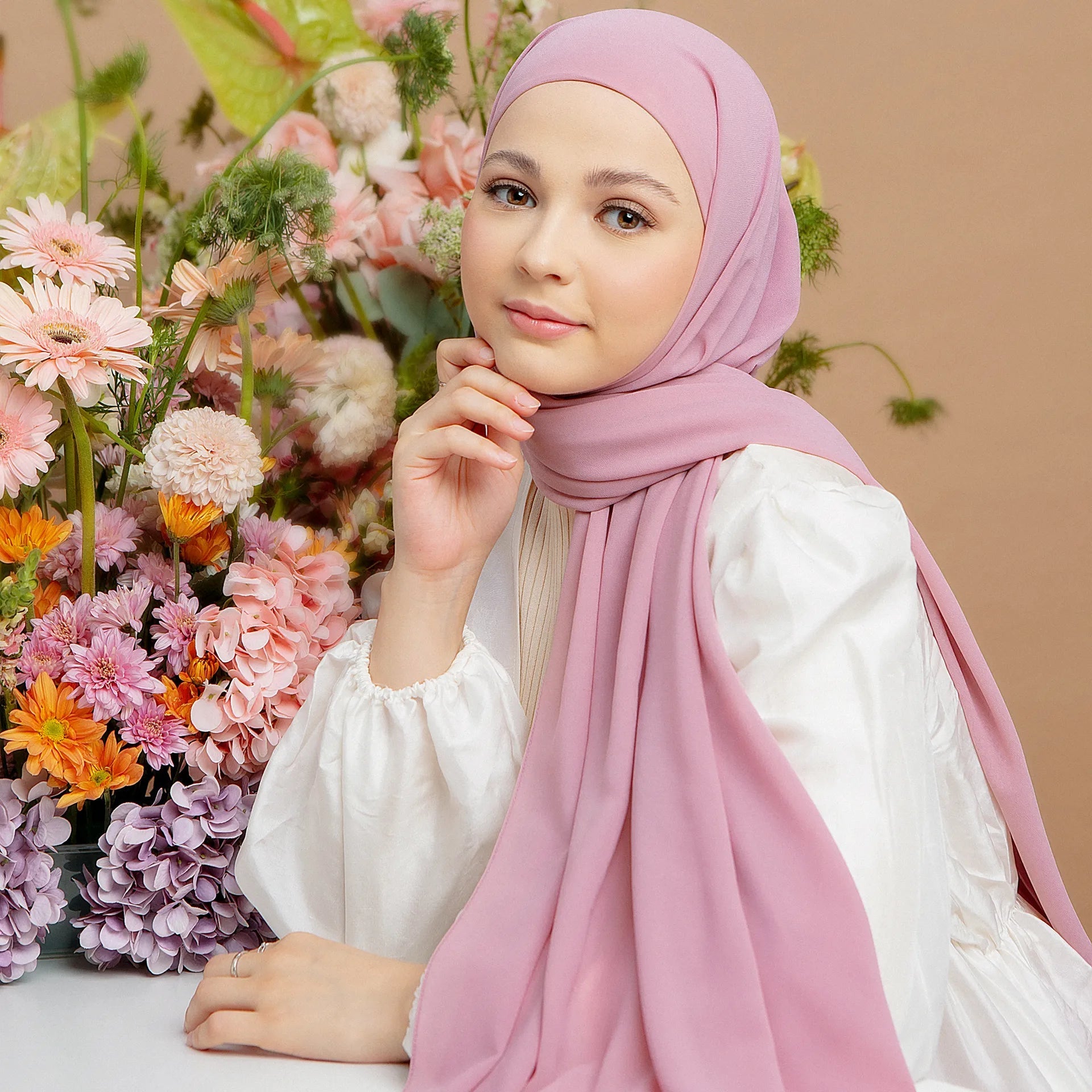 Azima Pink Instant Pashmina