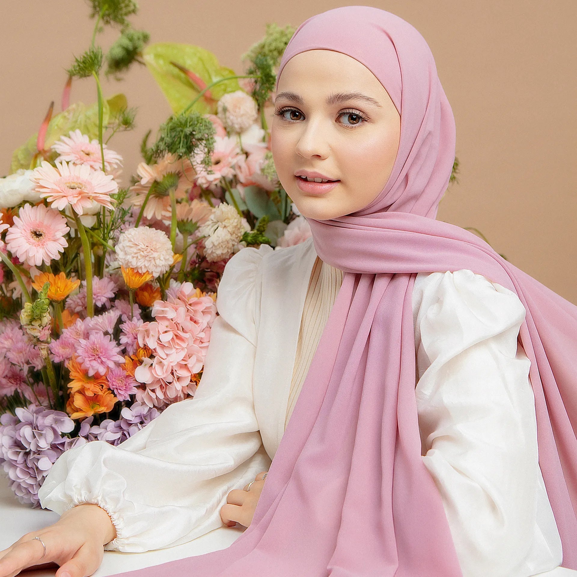 Azima Pink Instant Pashmina