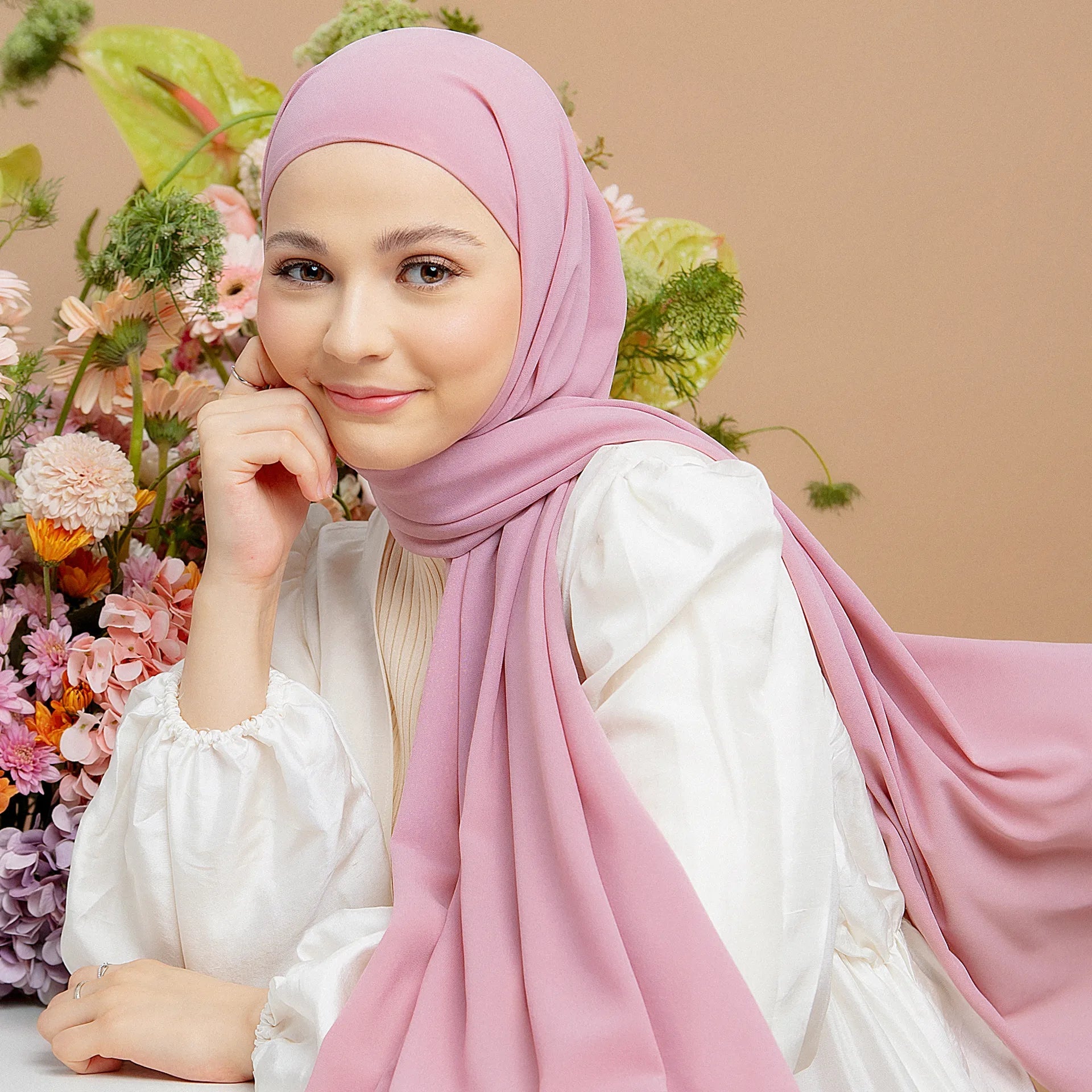 Azima Pink Instant Pashmina