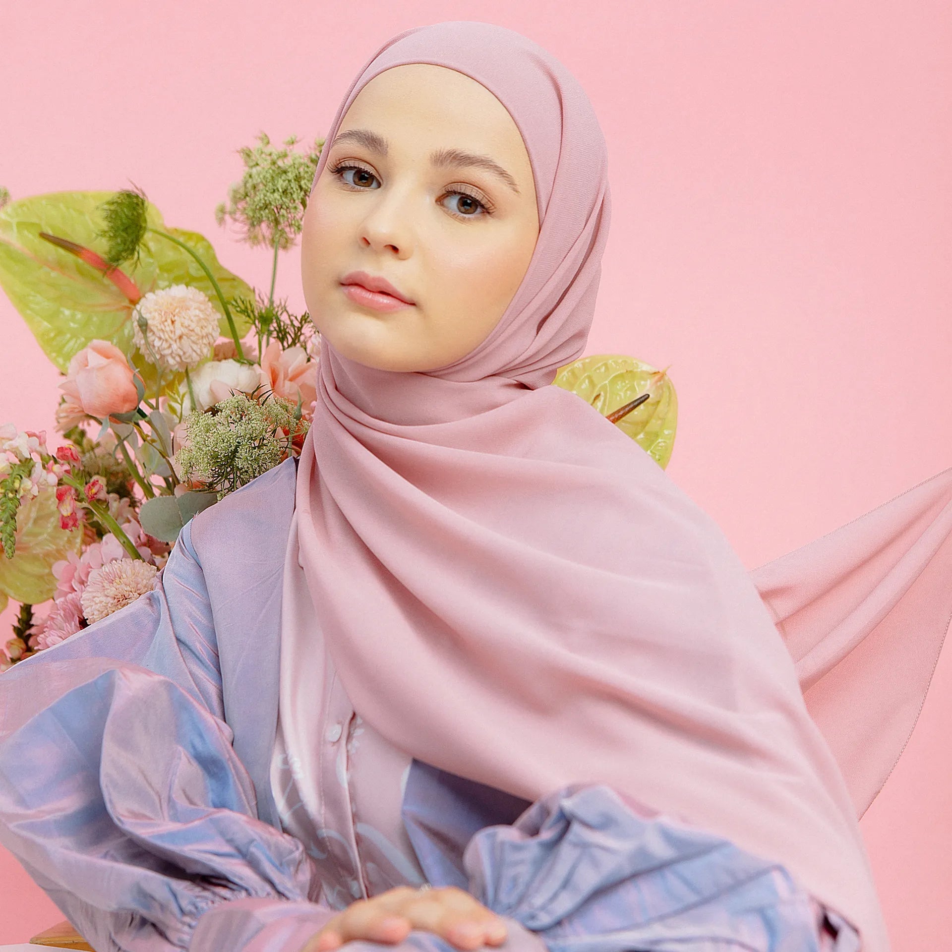 Azima Pink Shadow Instant Pashmina