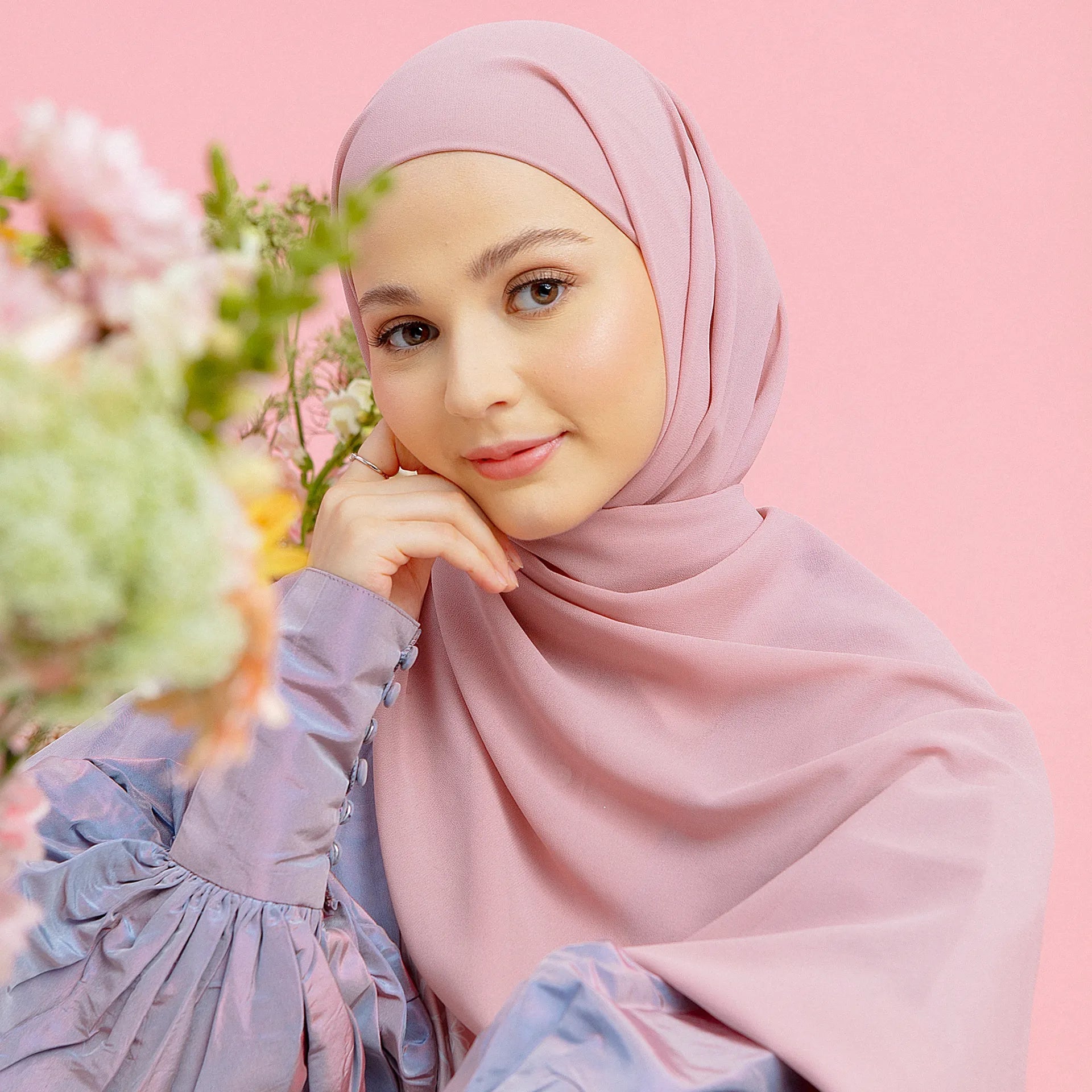 Azima Pink Shadow Instant Pashmina