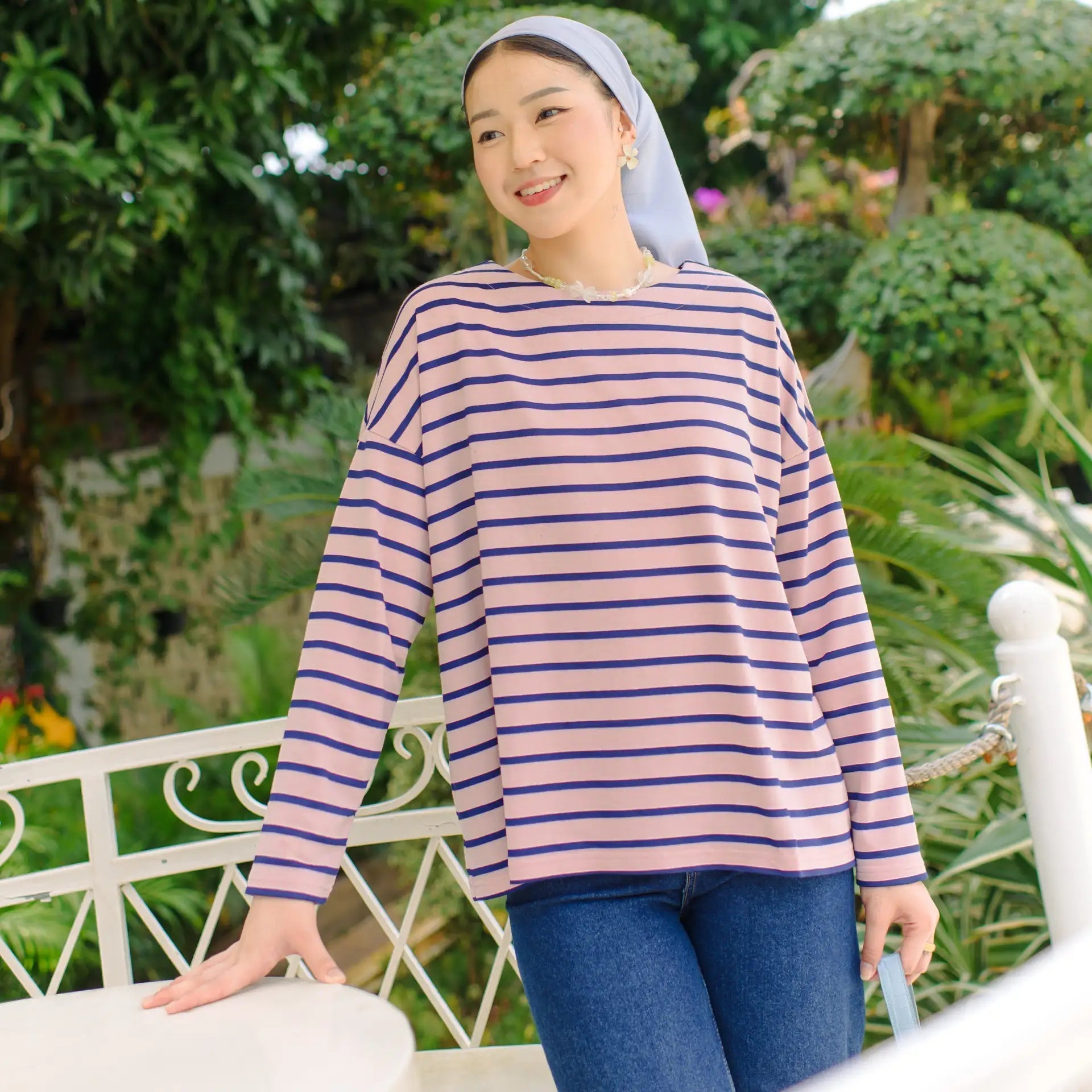 Defect Ulyani Pink Stripe Top | HijabChic