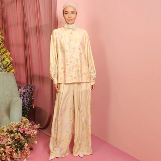 Preena Flora Botanica Mustard Pants | HijabChic