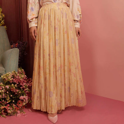 Preena Flora Botanica Mustard Skirt | HijabChic