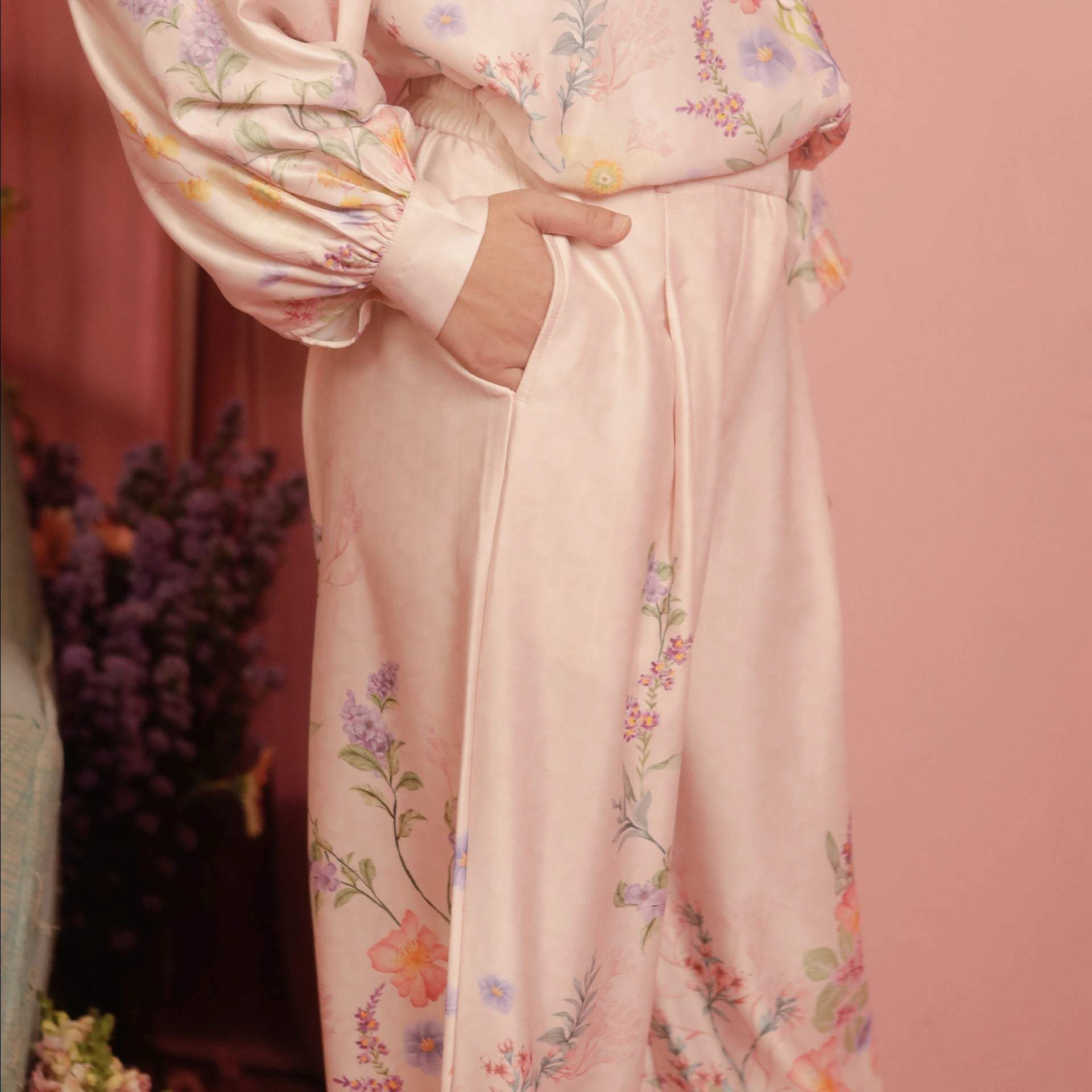 Preena Flora Botanica Pink Pants | HijabChic