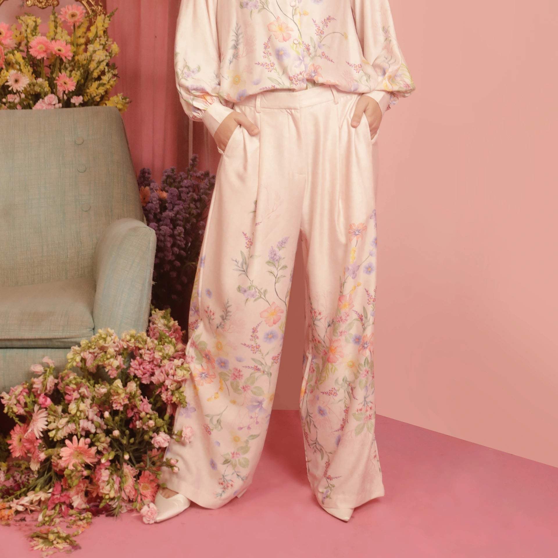 Preena Flora Botanica Pink Pants | HijabChic