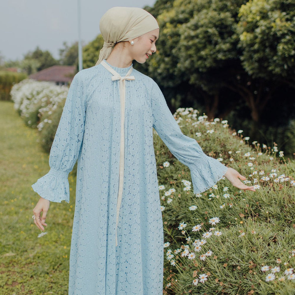 
            
                Load image into Gallery viewer, River Pale Blue Dress | HijabChic
            
        