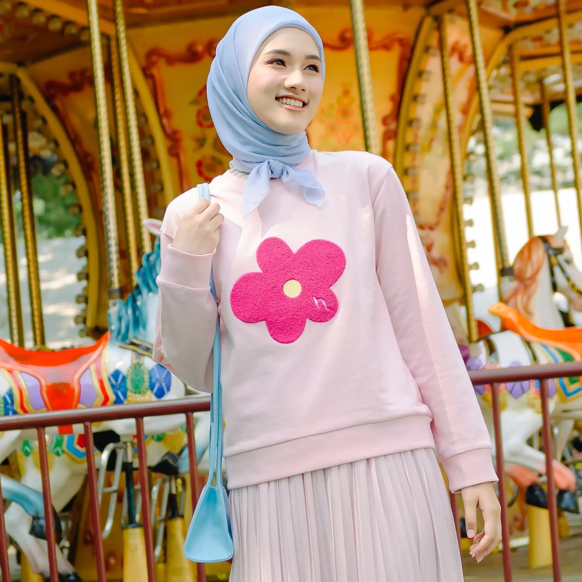 Raline Rose Pink Sweater Tops (HijabChic Pink X Rania) | HijabChic
