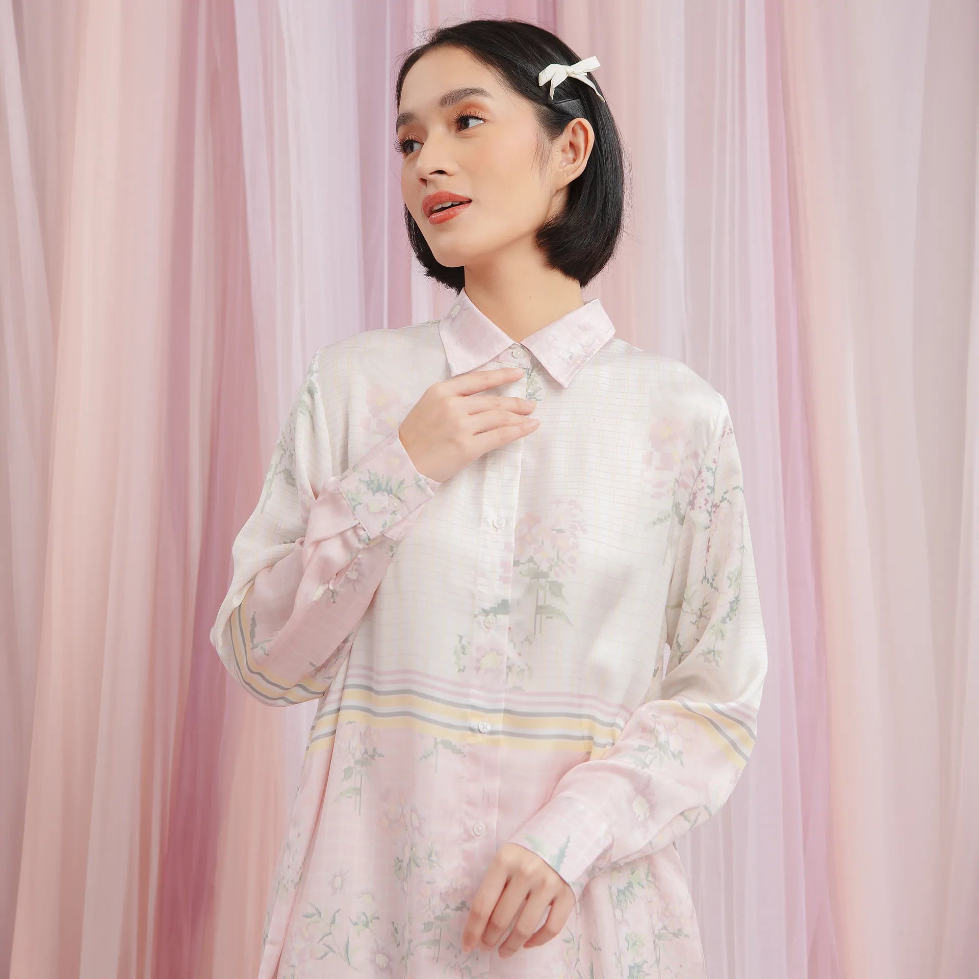 Telma Creme Pink Shirt | HijabChic