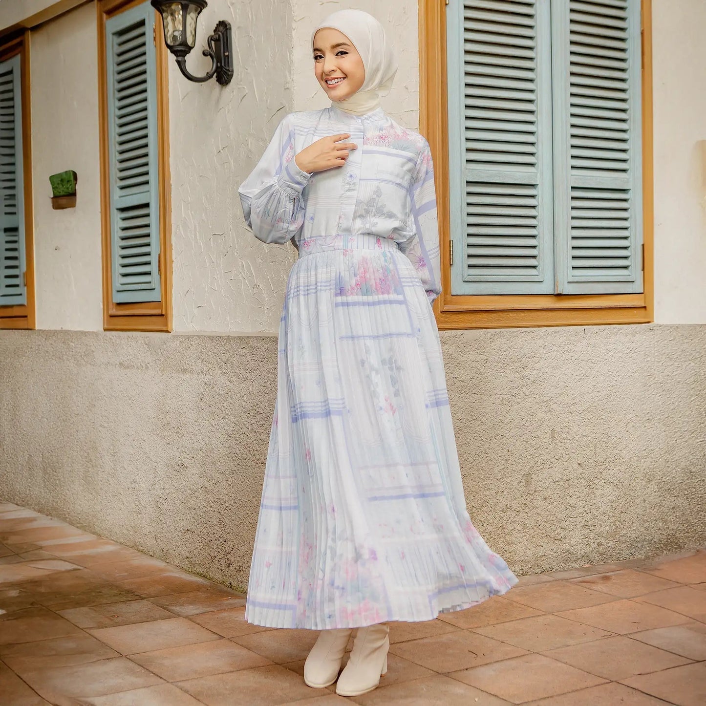 thyra dusty blue skirt hijabchic rok biru 2