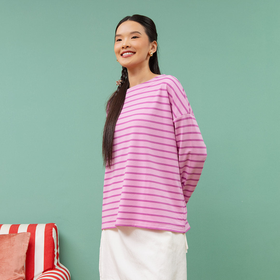 Ulyani Perennial Purple Stripe Tops