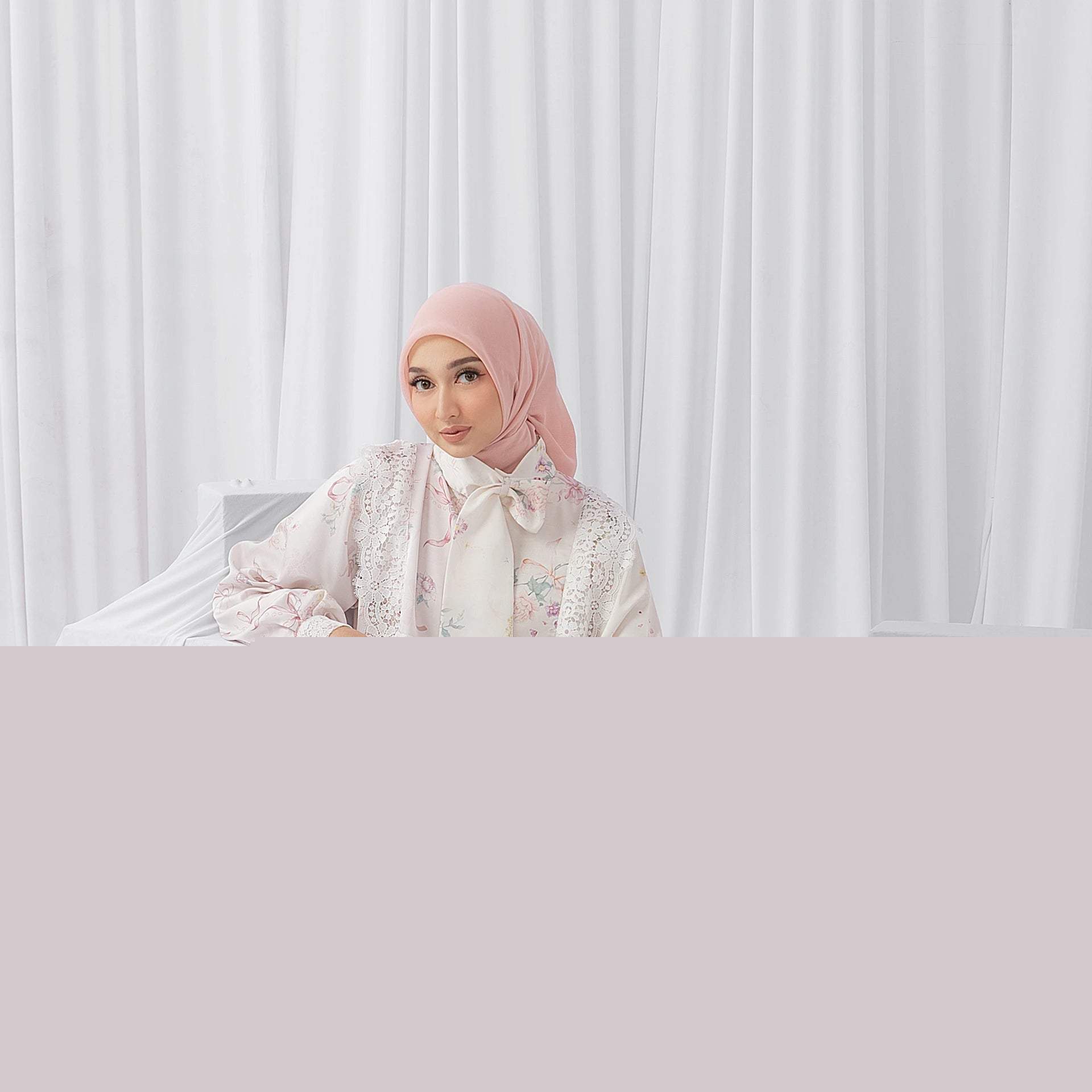 Vienna Pink Yellow Coquette Dress | HijabChic