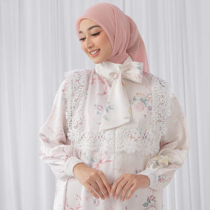 Vienna Pink Yellow Coquette Dress | HijabChic