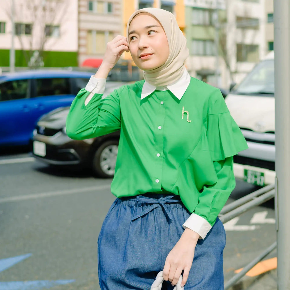 Yuki Fern Green Tops | HijabChic
