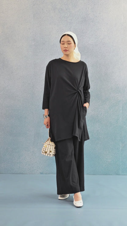 Wily Black Tunic - Tunik Polos Cotton Combed