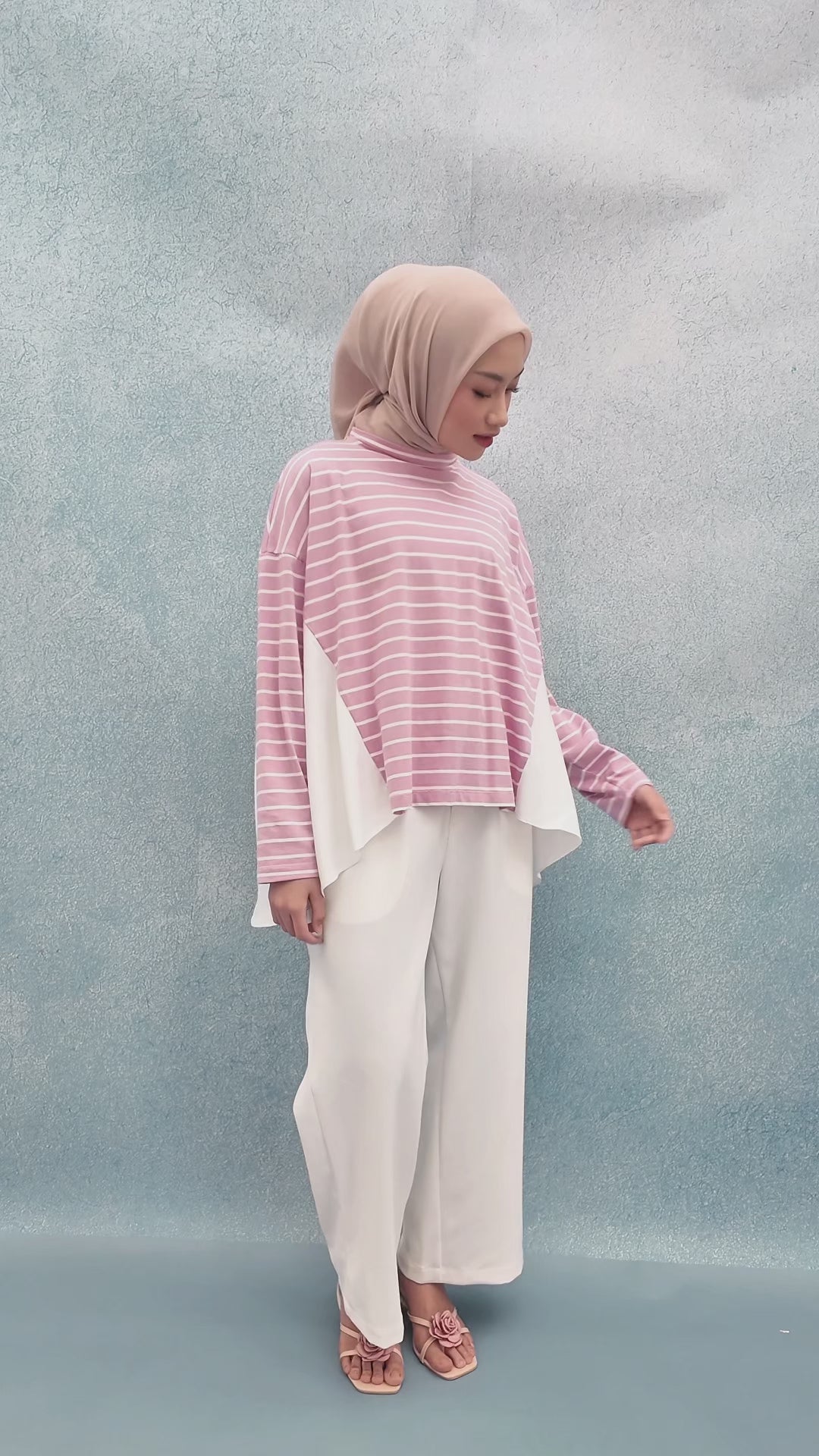 Athaya Top - Baju Kaos Stripe Daily Katun