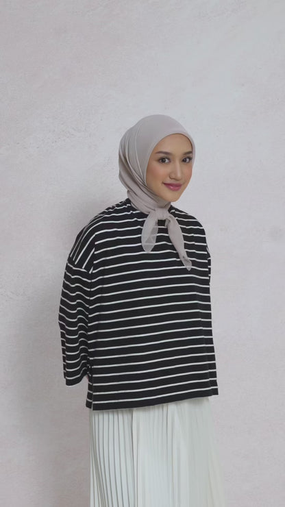 Megumi Black Stripe Tops