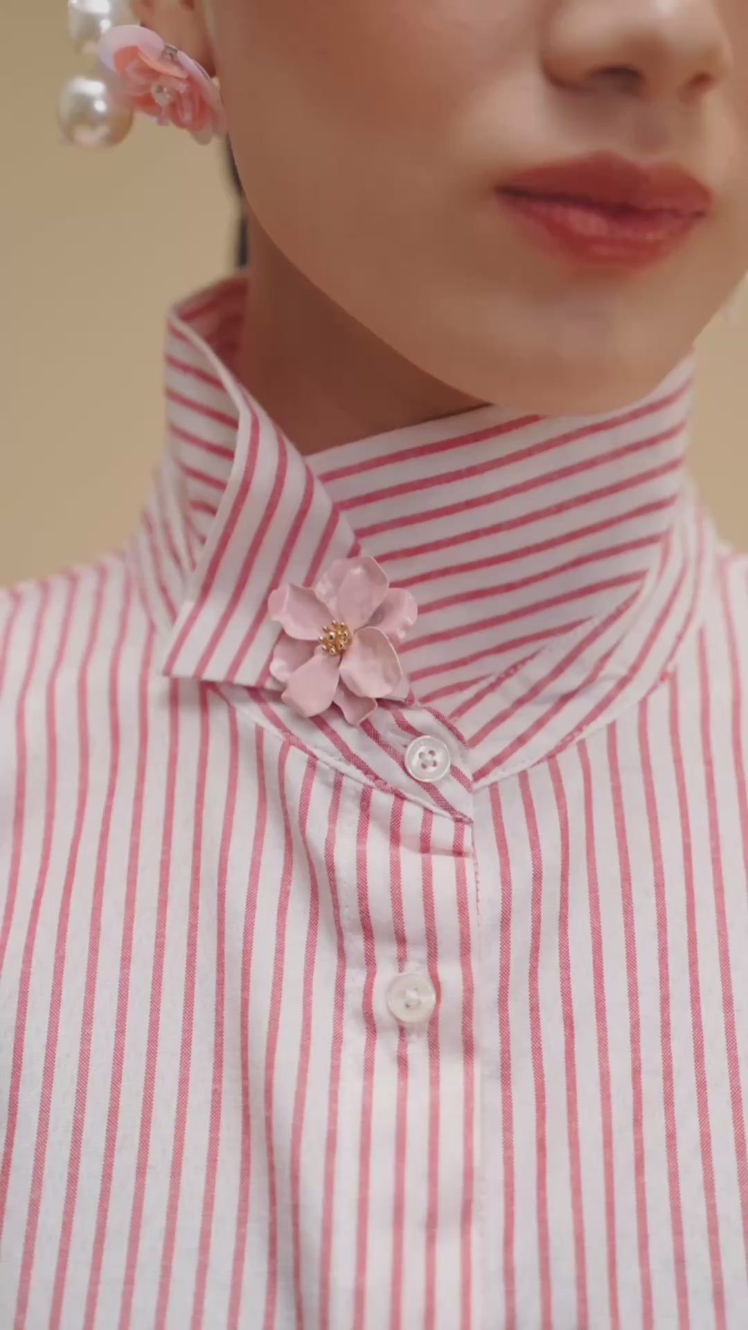 Agista Red & White Stripe Top