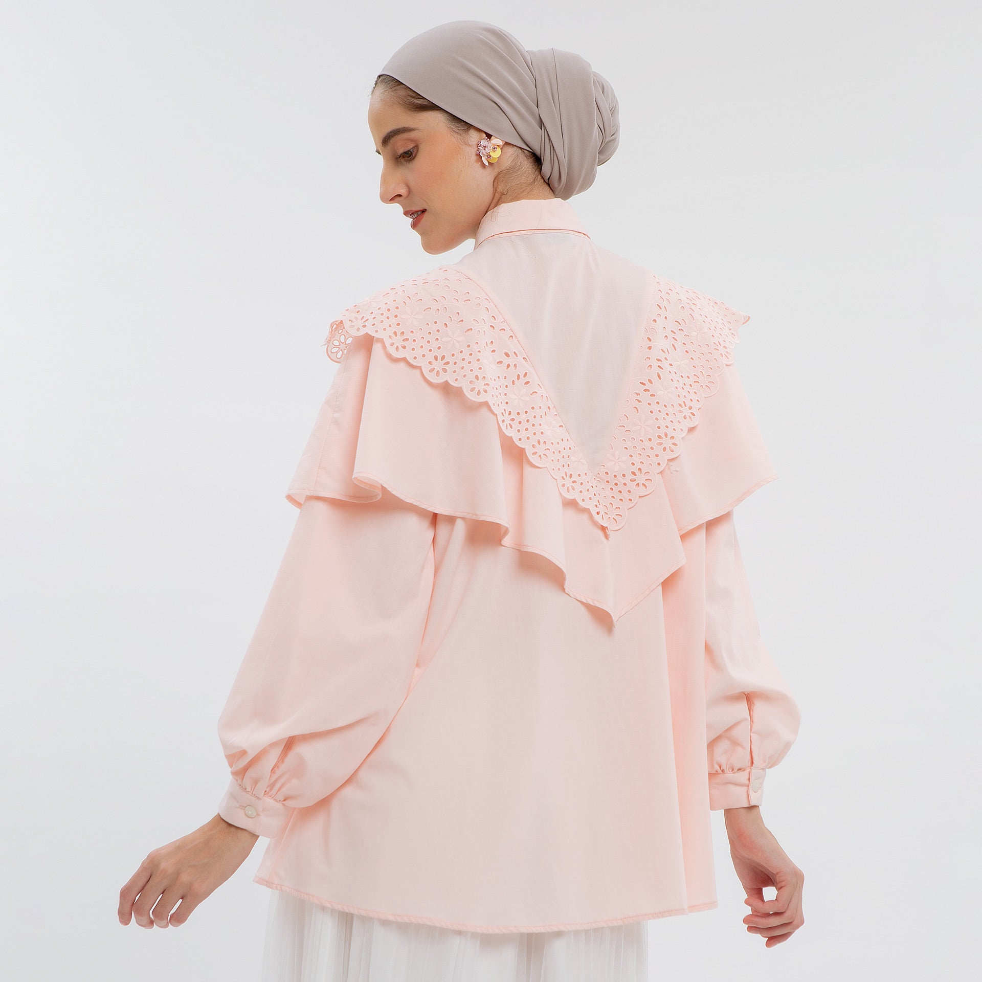 Amina Embroidered Crystal Pink Tops | HijabChic