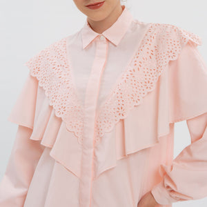 
            
                Load image into Gallery viewer, Amina Embroidered Crystal Pink Tops | HijabChic
            
        