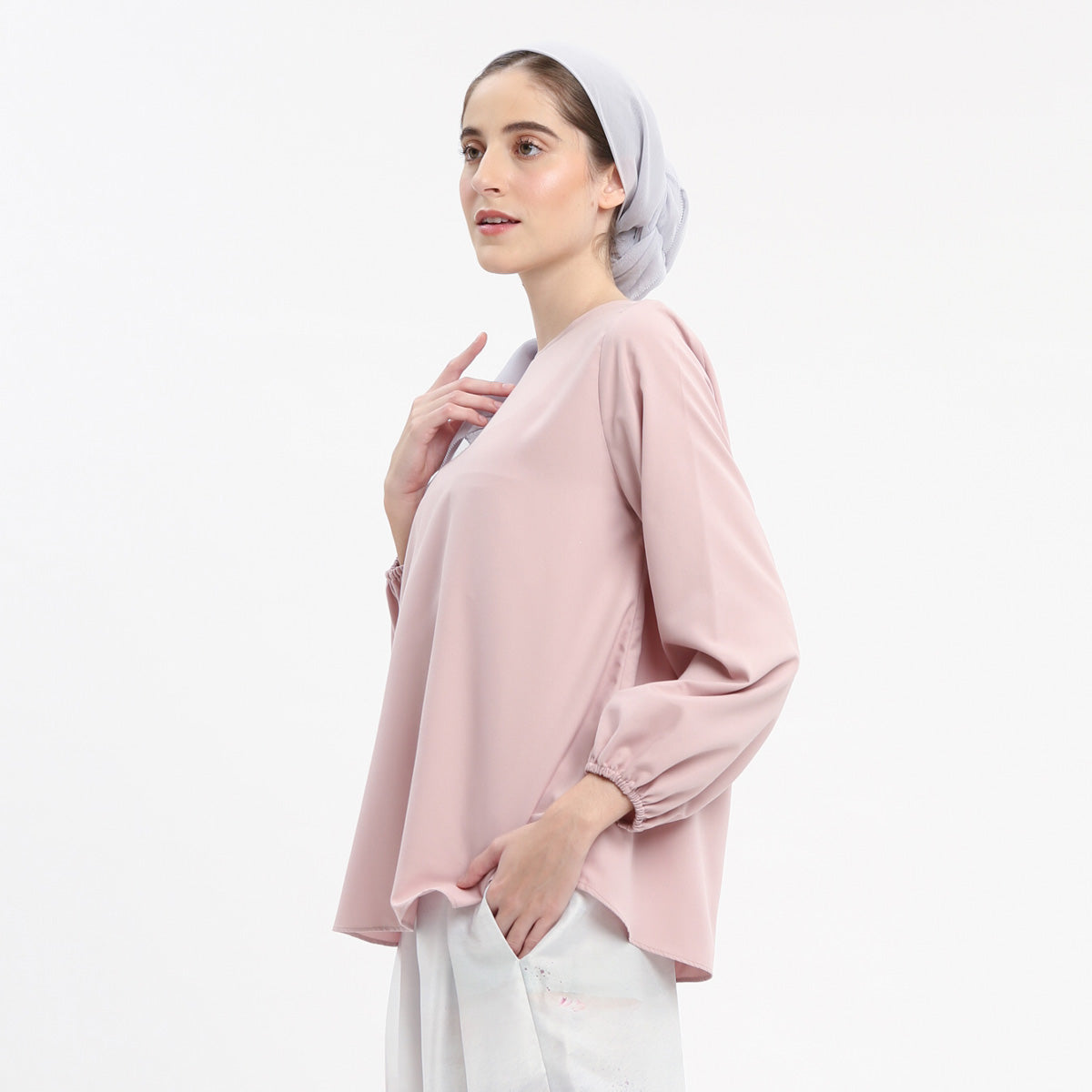 Brillie Dusty Pink Tops | HijabChic