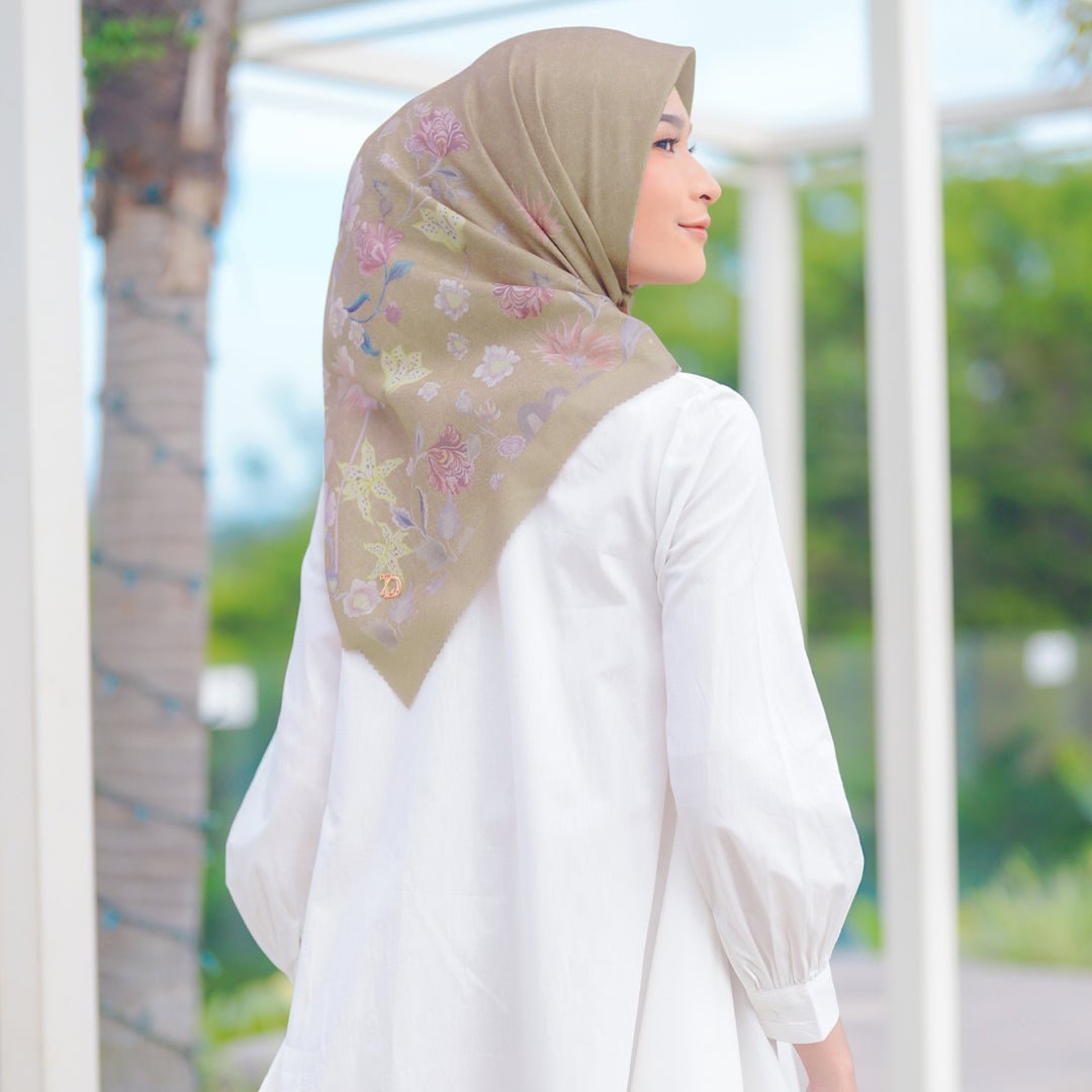 HC x ZD Fleuria Scarf Brown | HijabChic