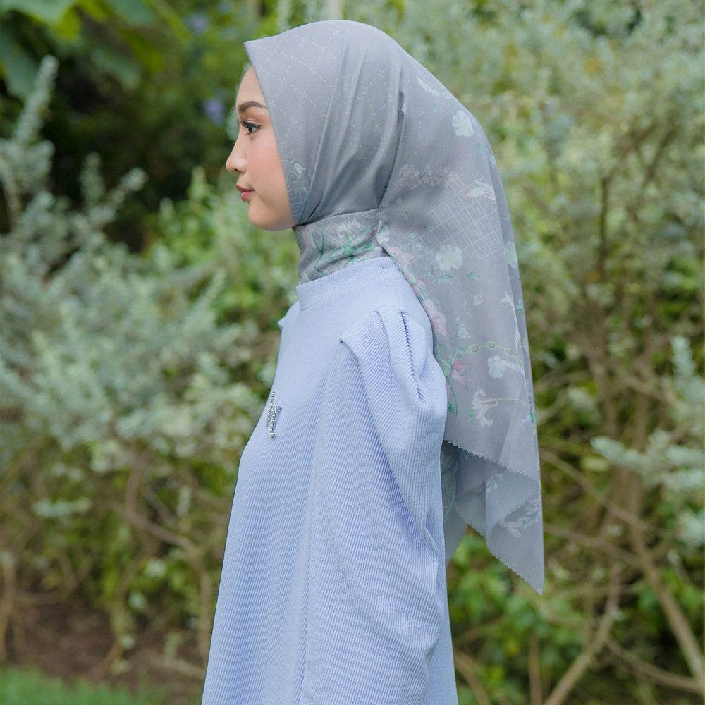 Blossom Grey Scarf | HijabChic