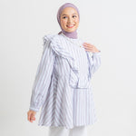 Zalina Dope Purple Stripe Tops | HijabChic